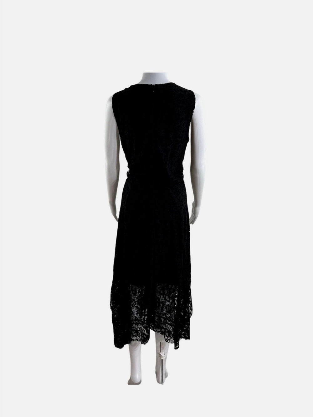 Ann Taylor Black Lace V-Neck Maxi Dress with Sheer Skirt - Picture 4 of 5